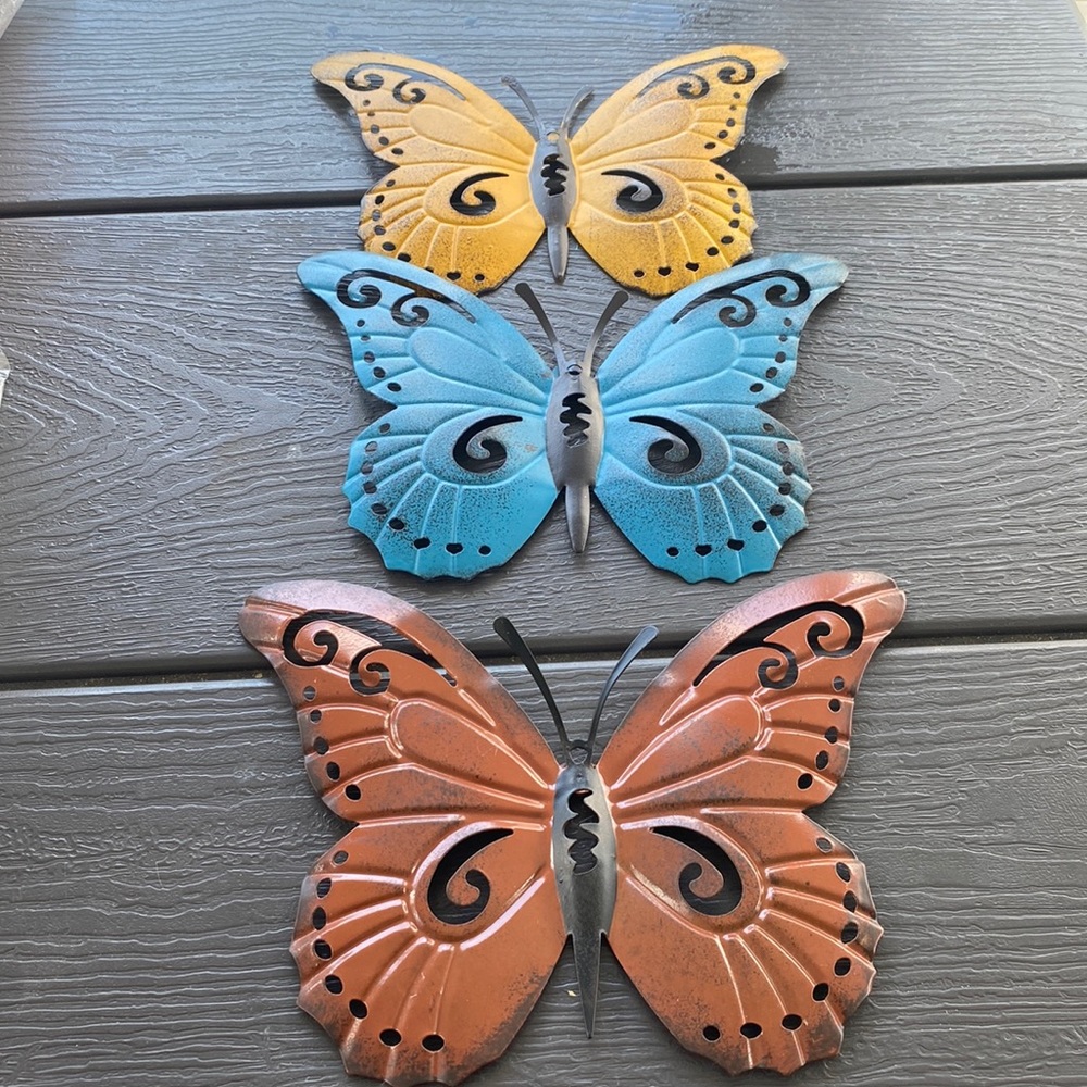 3 butterfly wall decor.